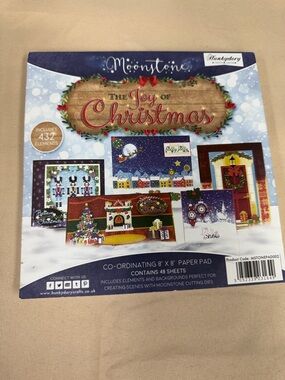 Moonstone 'The Joy of Christmas' Paper Pad - Holiday designs 8x8 with 48 sheets